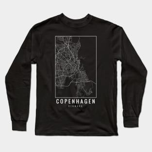 Copenhagen Denmark Minimalist Map Long Sleeve T-Shirt
